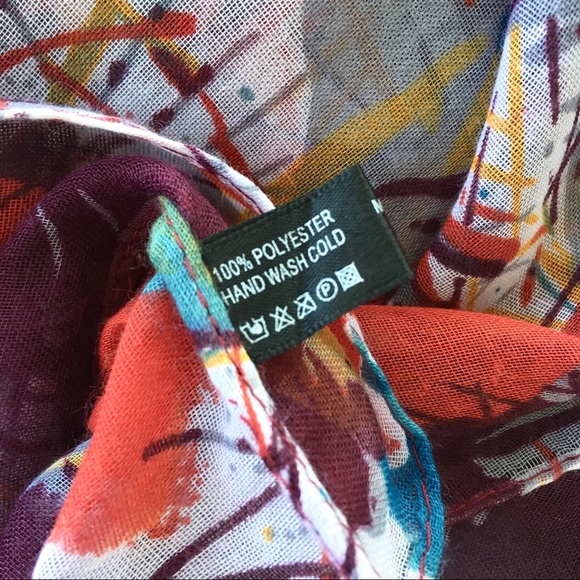 Bold Artistic Splatter Print Infinity Scarf, NWT - Picture 4 of 5